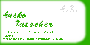 aniko kutscher business card